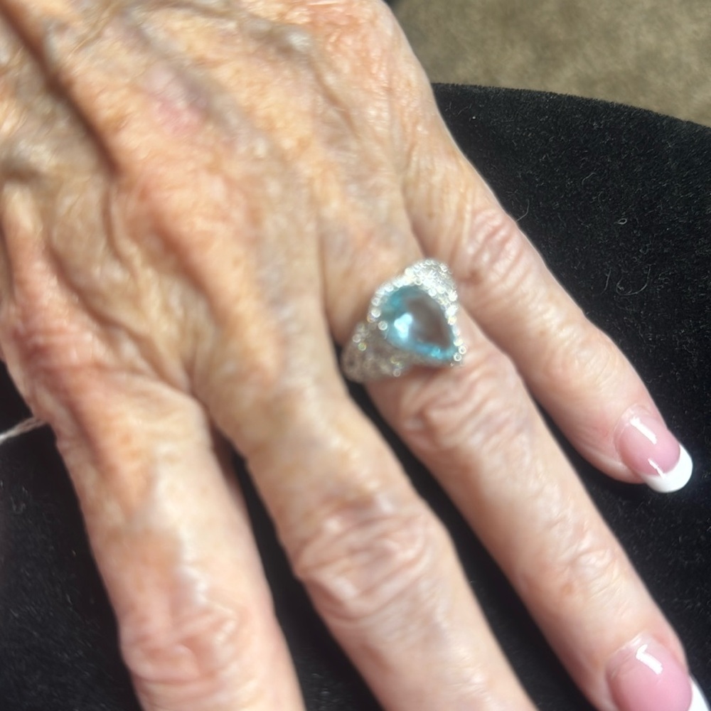 Beautiful December birthstone 925 sterling silver band